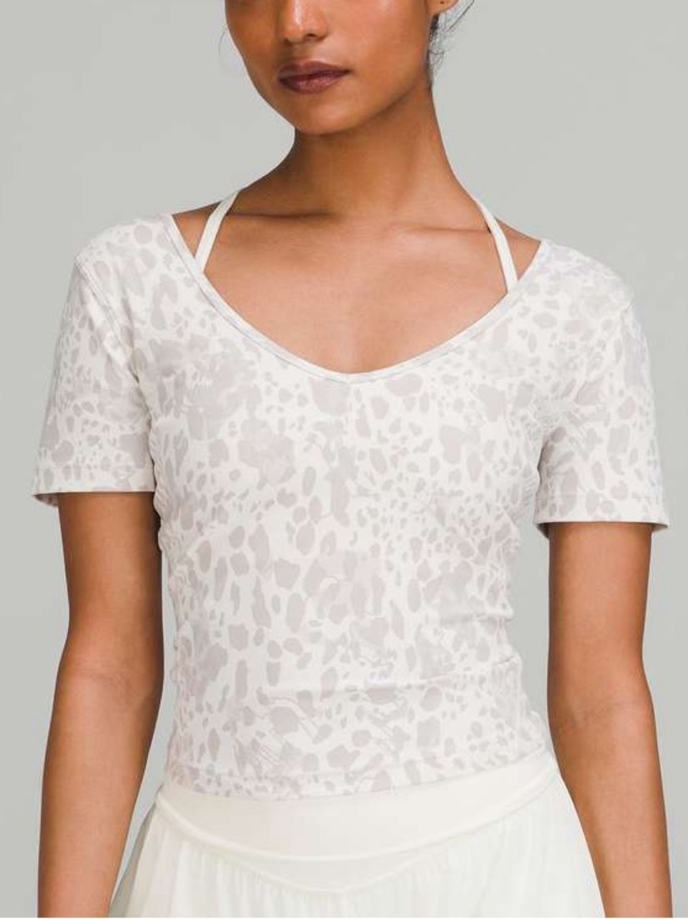 Lululemon Align Cropped T-Shirt in a Cheetah Camo Print